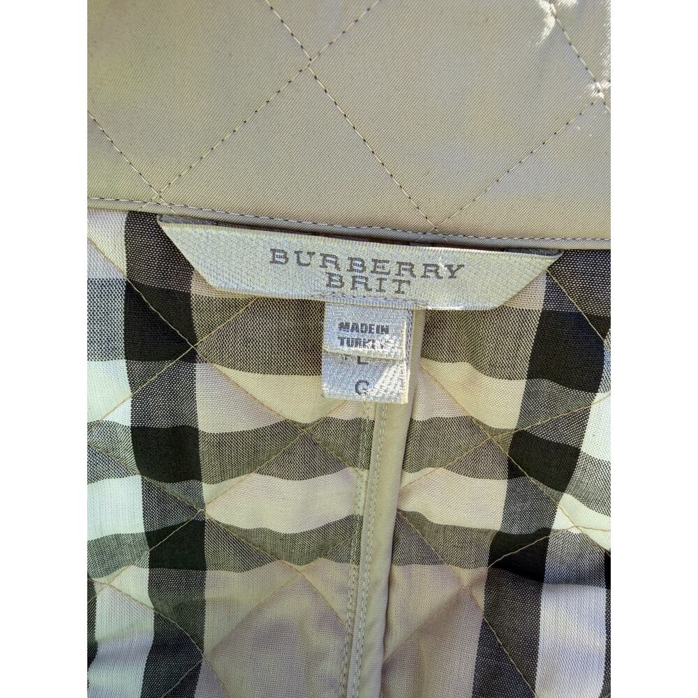 Burberry Brit Women’s Size Large Beige Tan Quilted Jacket Nova Check Classic - Picture 7 of 11